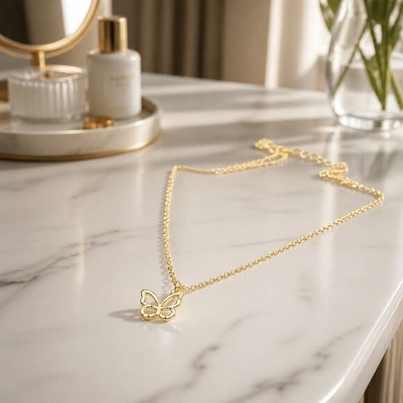 Jewelry - The Mariposa Pendant — Minimalist Gold-Plated Openwork Butterfly Necklace